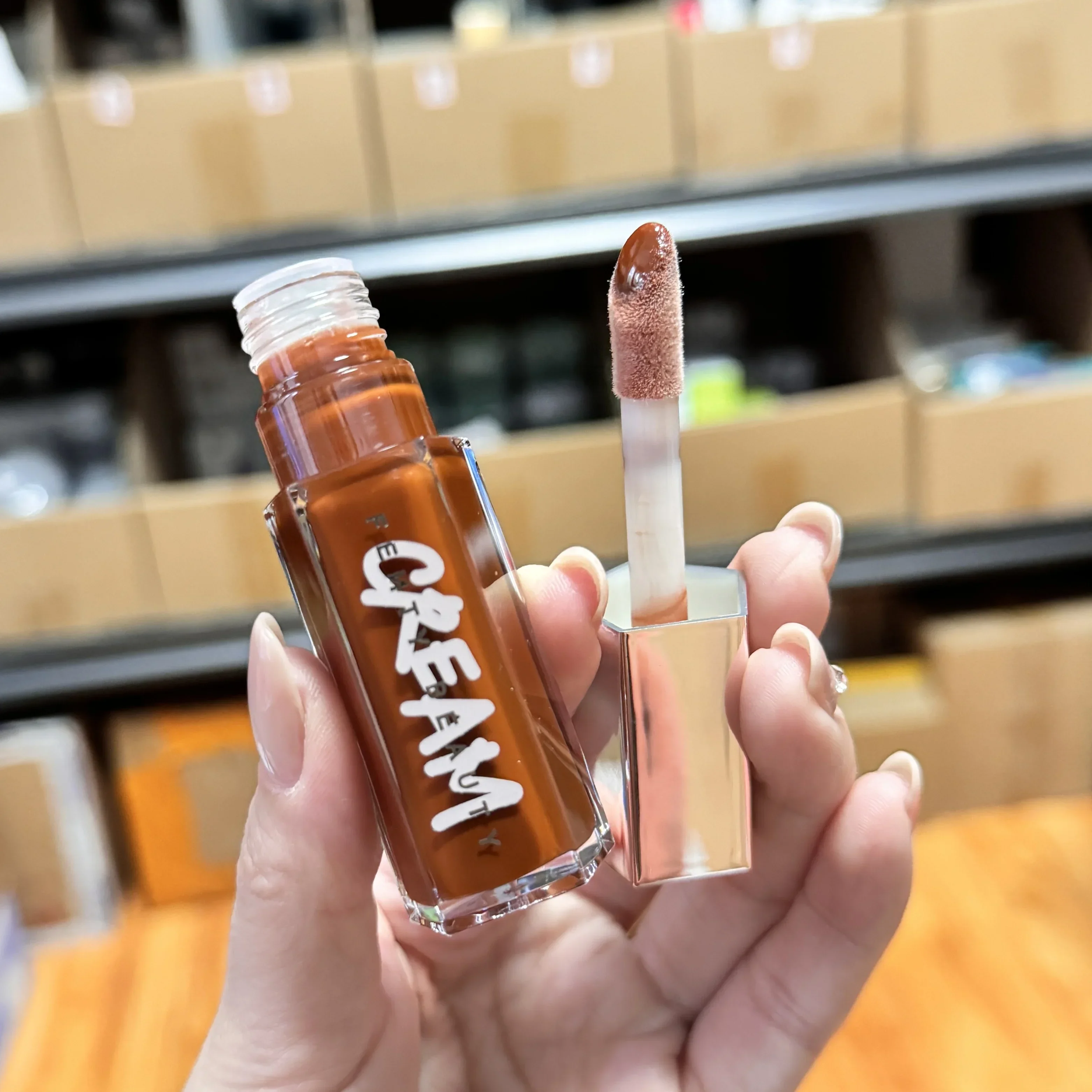 

FB Thick Color Highlight Lip Lacquer Transparent Lip Gloss Glass Moisturizing Fussy Fenty Glow/Cookie Jar Diamond Highlight