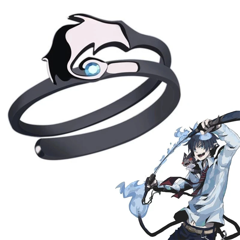

2023 New Anime Cosplay Ao No Exorcist Blue Exorcist Ring Okumura Rin Cosplay Unisex Adjustable Ring Jewelry Gift