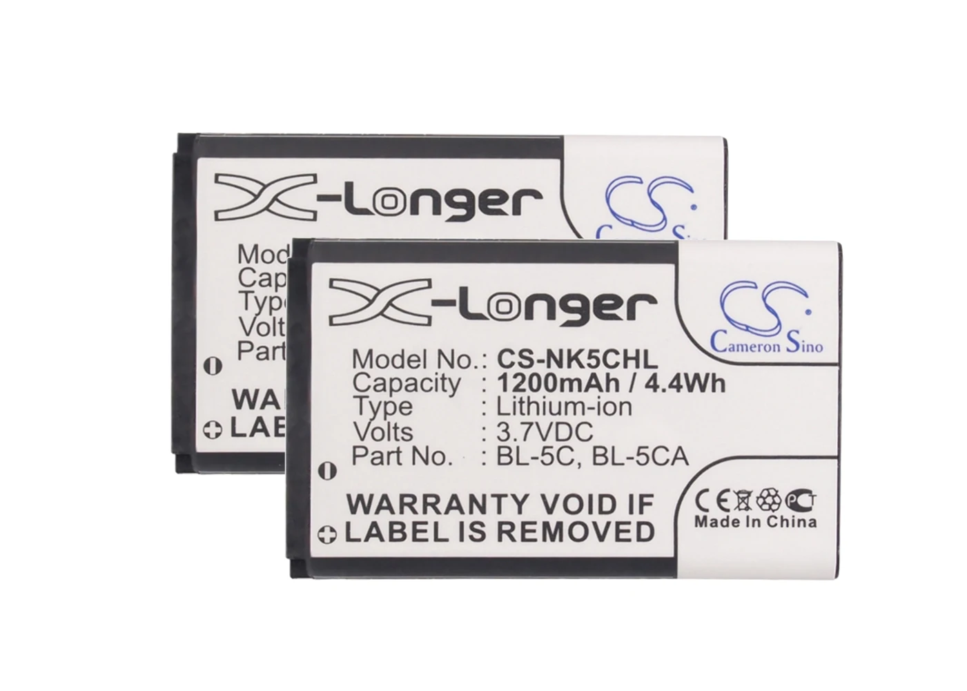 

2pack 1200mA Battery for Vodafone 702NK, 702NKII, V804NK