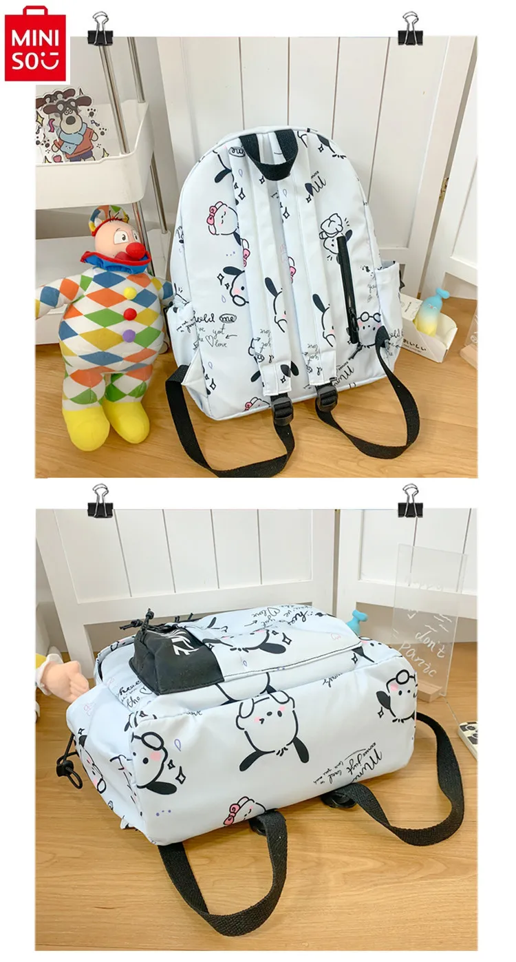 MINISO 2024 Модный Новый женский высококачественный нейлоновый легкий рюкзак для