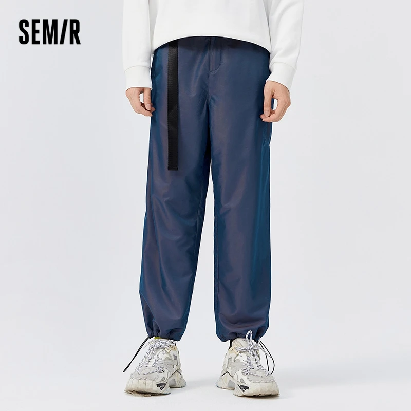 

Semir Casual Pants Men 2022 Autumn New Light-Sensing Fried Street Beam Pants Trendy Hip-Hop Buckle Loose Straight Trousers