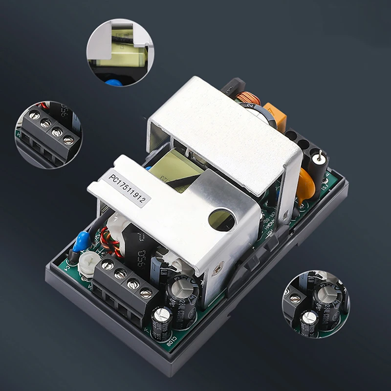 Ультратонкий рельсовый импульсный трансформатор мощности 2,5 А постоянного тока/30 Вт-5 В/12 В/15 В/24 В полумостовой трансформатор мощности
