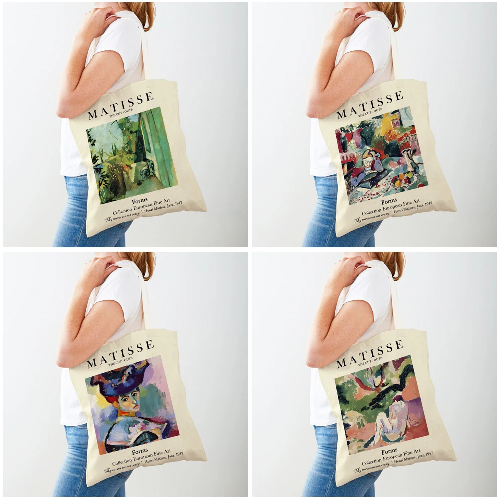Matisse сумки для покупок с абстрактным ландшафтом и цветами супермаркета
