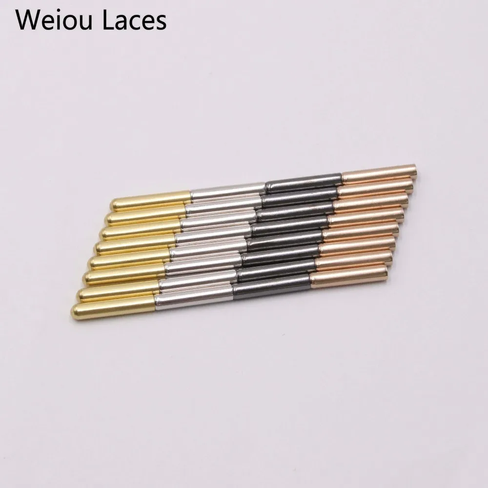 Weiou 20pcs 4.3x22mm Shoes Accessories Diy Shoelaces Shoe Lace Tips Unsex Women Replacement Head For Shoestrings Bullet Aglets