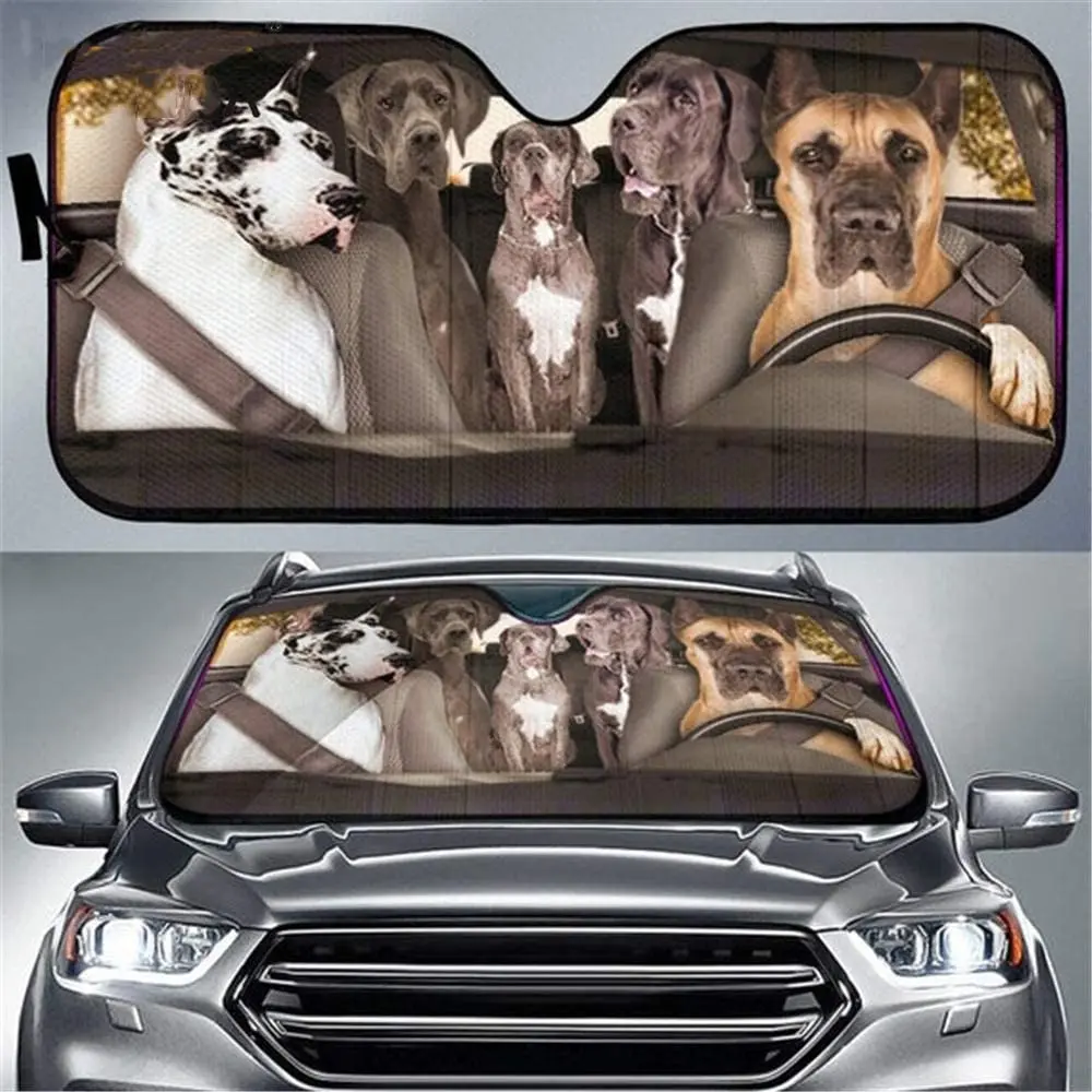 

Автомобильная фотозащита для лобового стекла, забавный дизайн с изображением собаки далматинца, солнцезащитный козырек подходит для внедорожников и грузовиков