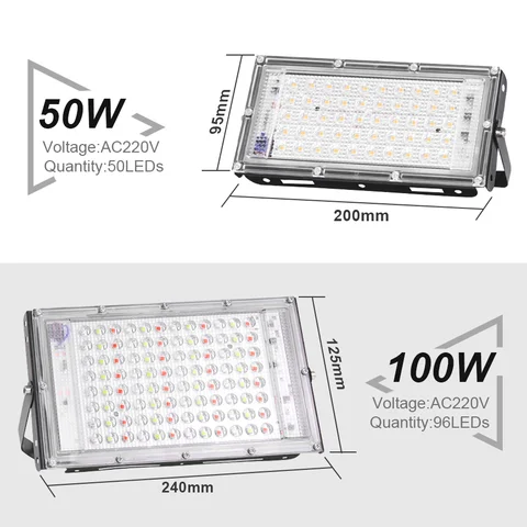 RGB LED прожектор YEMEKE 50/100 Вт