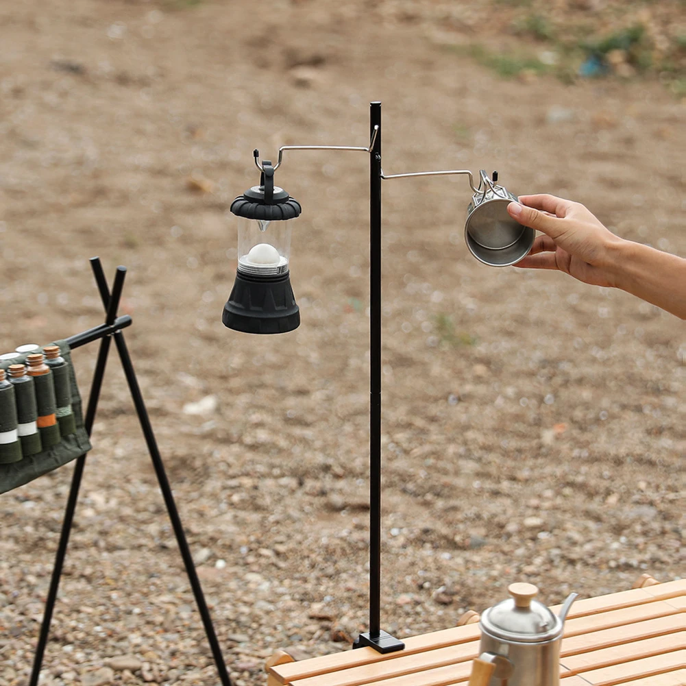

Outdoor Folding Camping Lamp Post Pole Kit Ground Desktop Detachable Lantern Fixing Stand Tent Hanging Light Holder Hangers