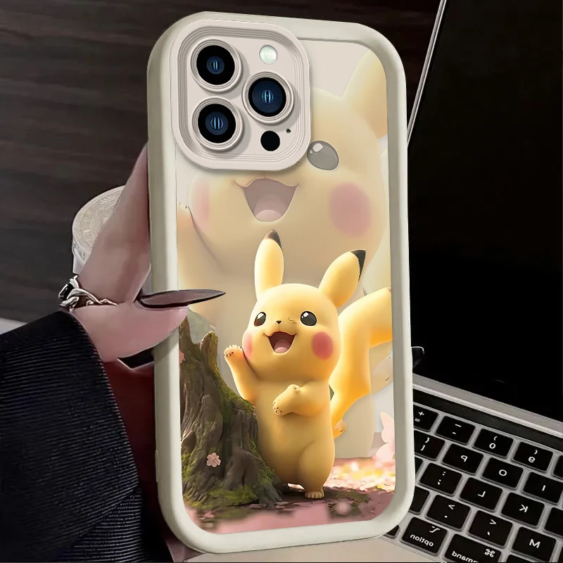 Мягкий силиконовый чехол для телефона с покемоном Пикачу iPhone 16 15 14 13 12 11 Pro Max XS X XR 8