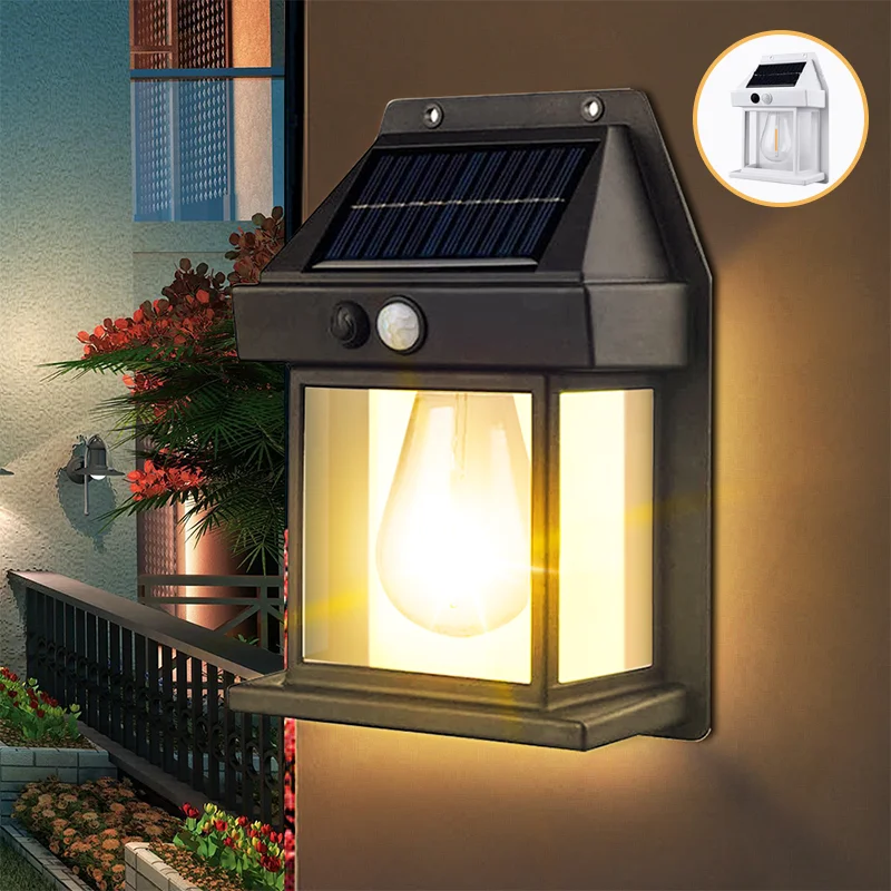 

Solar Tungsten Wire Bulb Wall Lamp LED Outdoor Solar Lights Motion Sensor Garden Decoration Waterproof Solar Power Yard Lights