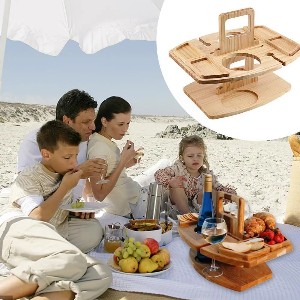 

Picnic Basket Hand Made Wicker Bags Camping Shopping Basket With Food Picnic Storage Fruit Hamper Woven Basket Storage Lid D8f5