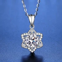 trendy 1ct d color vvs1 moissanite star pendant necklace for women 925 sterling silver diamond clavicle necklaces test positive
