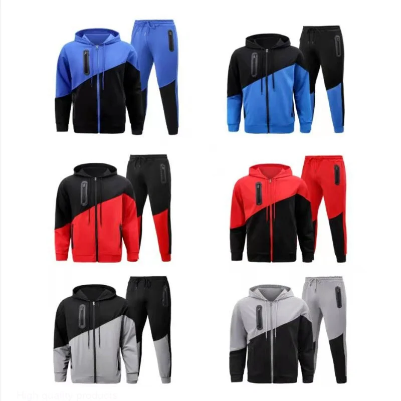 

Новинка 2023, мужской спортивный костюм из 2 предметов, Мужская толстовка + спортивные штаны, спортивная одежда, толстовки на молнии, модный спортивный костюм