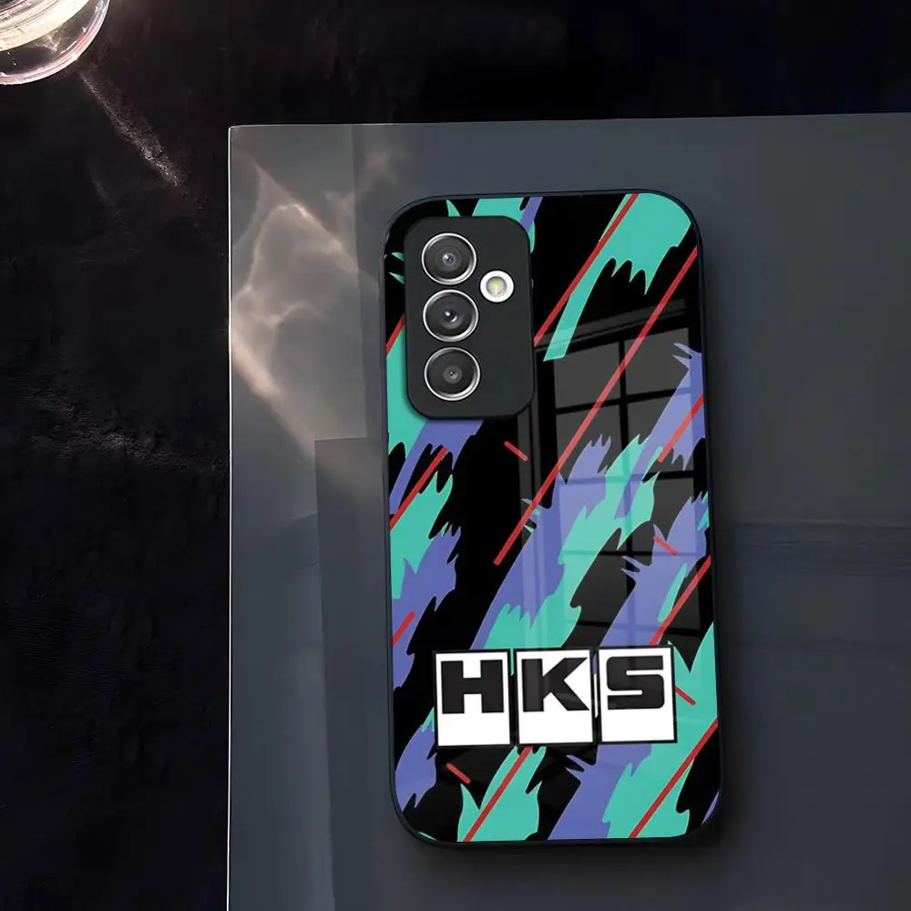 Фото Чехол для телефона HKS JDM в стиле спортивного автомобиля, стеклянный, для Samsung Galaxy S26 S25 S24 S23 Ultra Fe Plus A16 A17 A37 A57 A15 A25 A35 №2