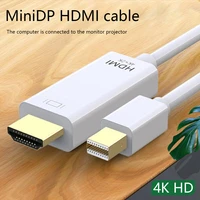 minidp to hdmi compatible pc hd conversion cable 1 8m 1080p 4k easy to set up mini display port certified lead free