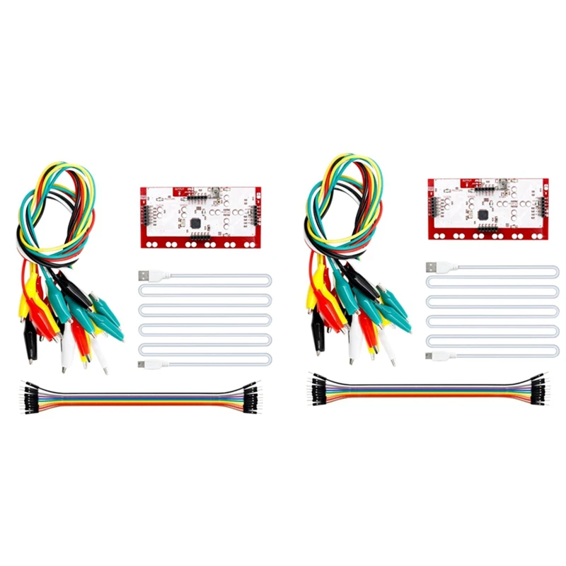 

2X комплект MK Set Deluxe с USB-кабелем Dupond, зажимы типа «крокодил» для Makey