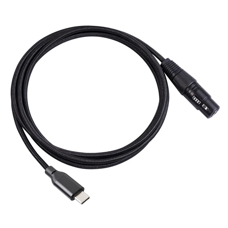 

USB Type C To XLR Adapter Type C Male To 3 Pin XLR Female Microphone Cable Connector Computer Audio Data Cable 3 Meters