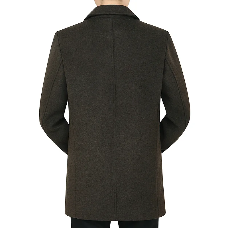 Мужской шерстяной пуховик на пуговицах пальто большого размера со съемным