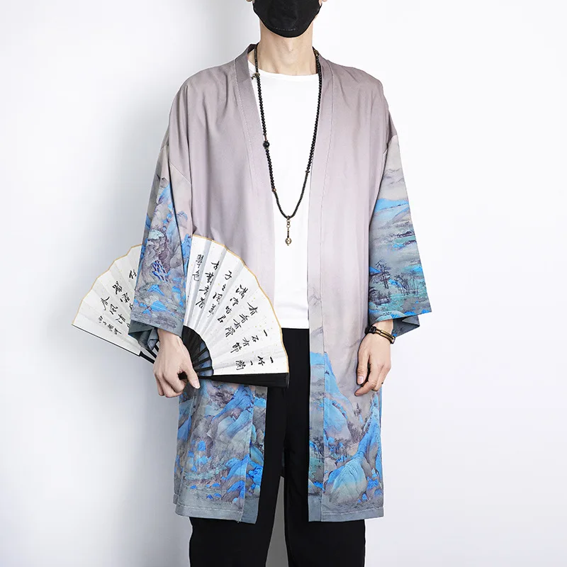 Кардиган мужской с длинным рукавом жакет в традиционном китайском стиле