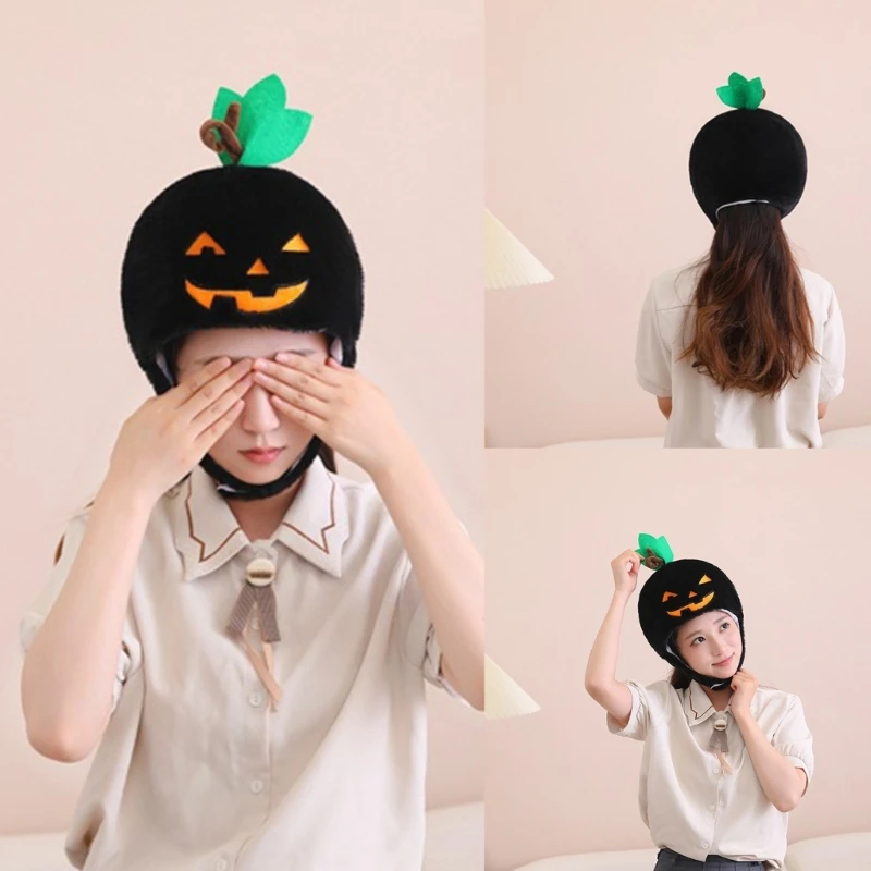 

MXMB Spoof Plush PumpkinHat for Halloween Party Adult Children Festival Family Gathering Cap Cosplay Costume Home Decoration