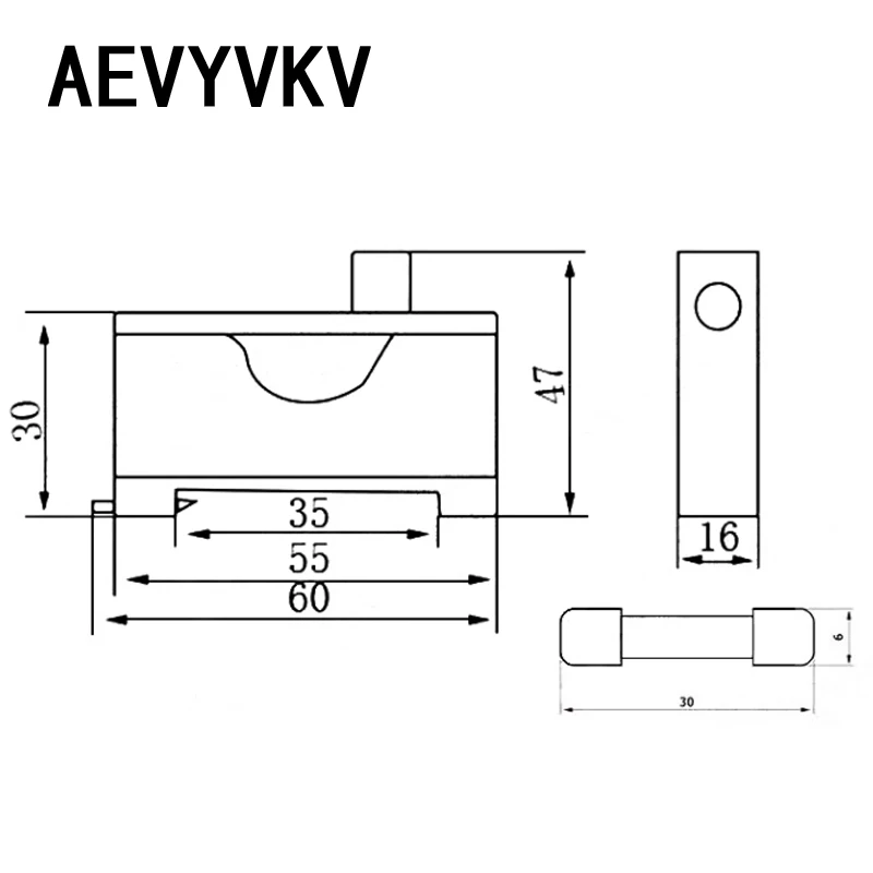 Стеклянный держатель плавкого предохранителя 6x30 мм 220 В фотоэлемент FS102 FS103