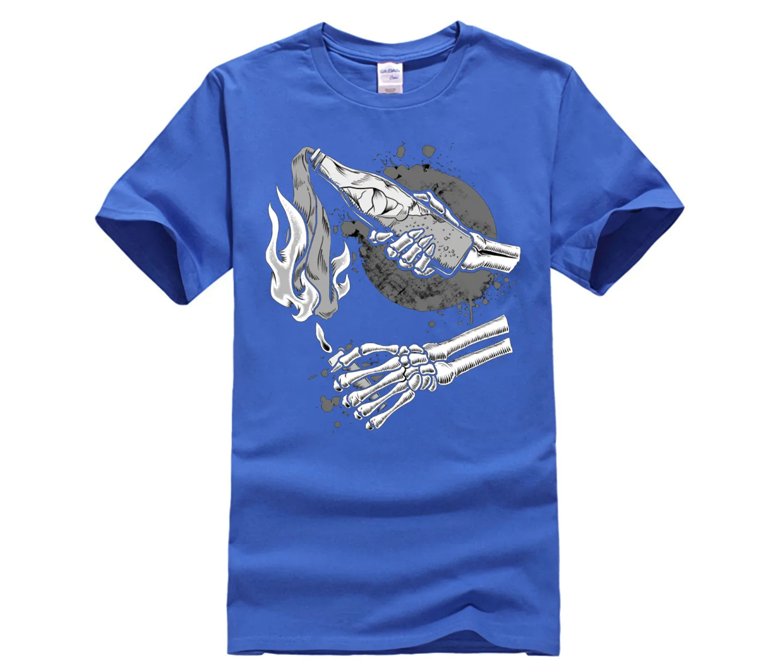 Модная креативная футболка с графическим рисунком принтом Молотова и коктейля