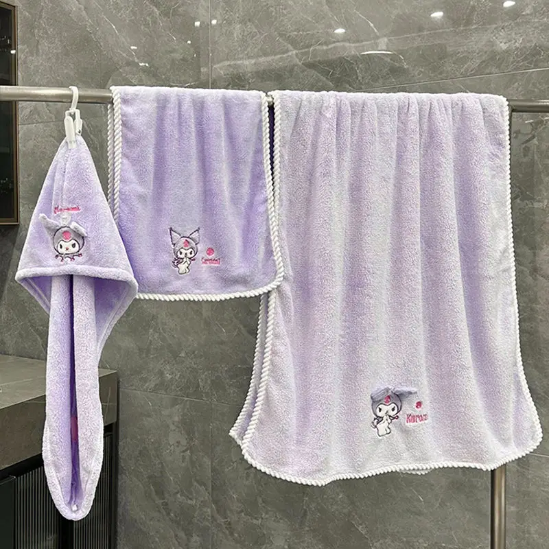 

Sanrio Kuromi милая детская шапочка для сухих волос кавайная юбка для ванной украшение для комнаты милые детские праздничные подарки