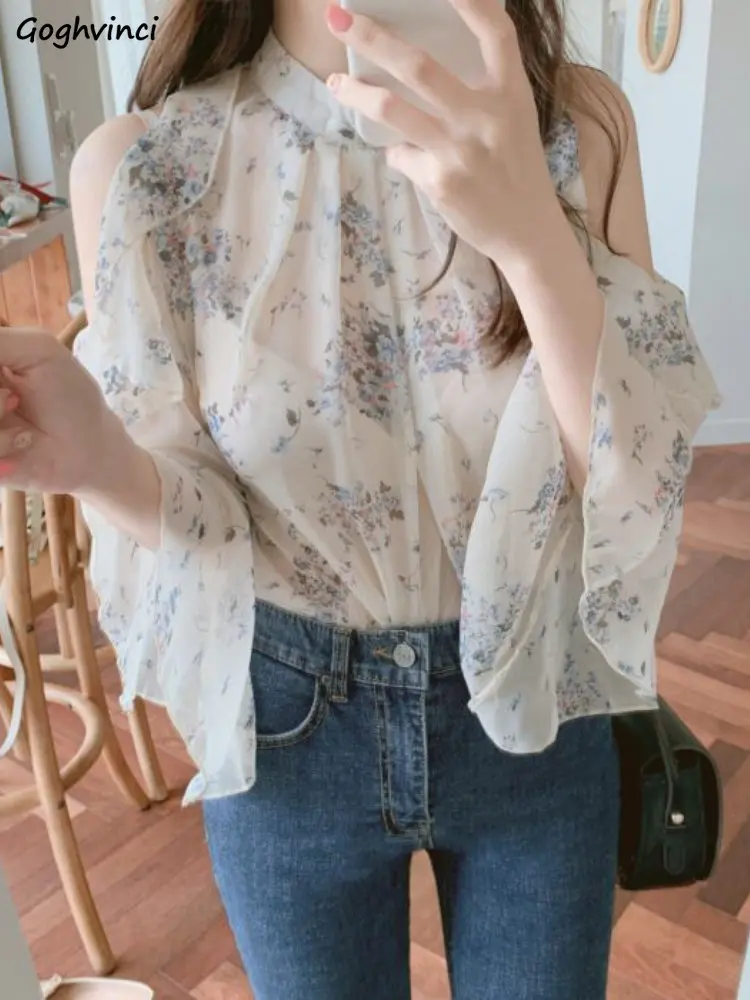 

Блузка женская с открытыми плечами, простой Свободный Повседневный наряд в стиле ретро, подходит под все