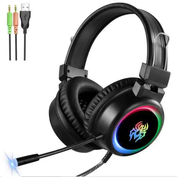 

наушники игровые для пк микрофон игровые наушники проводные наушники наушники игровые Проводные наушники игровая гарнитура RGB E-Sports USB микр...