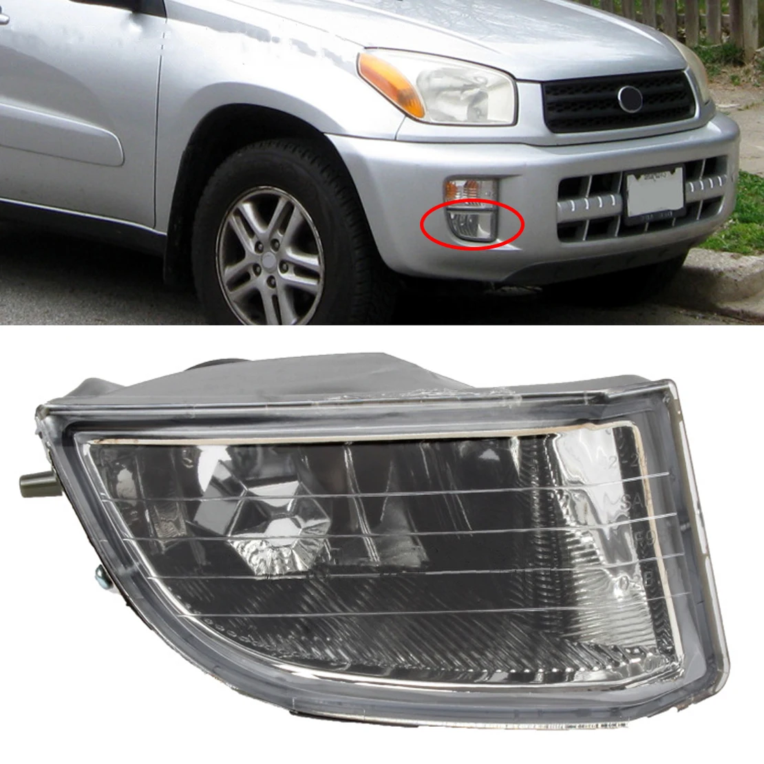 

8122142020 Car Front Right Bumper Fog Lamp Light Shell without Bulb Clear Lens Fit for Toyota RAV4 2001 2002 2003