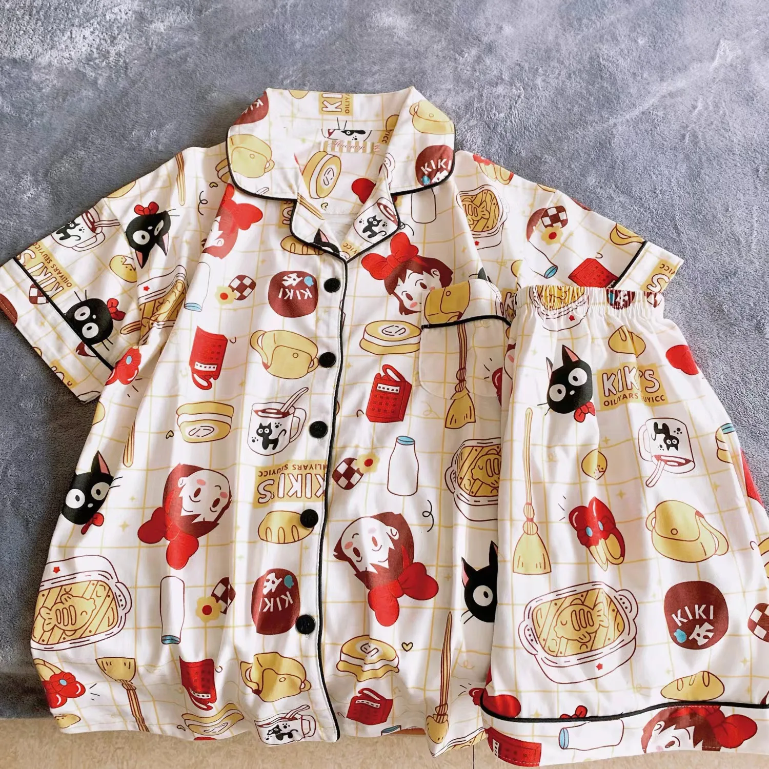 Woman Summer Cute Pijama Roomwear Japanese Style Kawaii Nightgowns Kiki Delivery Pajamas Set for Ladies Girls Party Costume Pjs