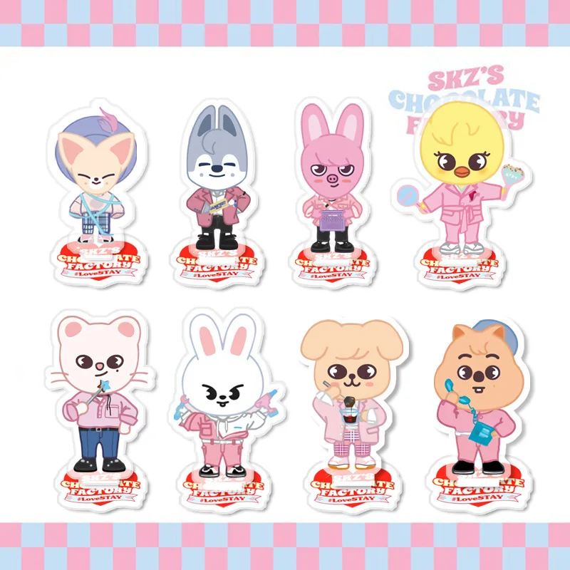 

KPOP Stray Kids Acrylic Exquisite Standing Sign Cute Doll Stop Sign Cartoon Doll Bedside Table Decoration Gift Fan Collection