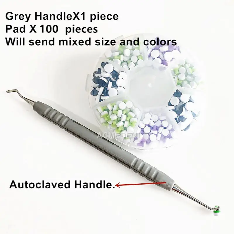 

Dental Resin Light Cure Fast Foam Head Pad Handle Molding Grey Tool Veneers Pad With Round Box