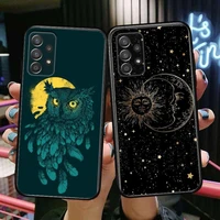 moon and sun phone case hull for samsung galaxy a70 a50 a51 a71 a52 a40 a30 a31 a90 a20e 5g a20s black shell art cell cove