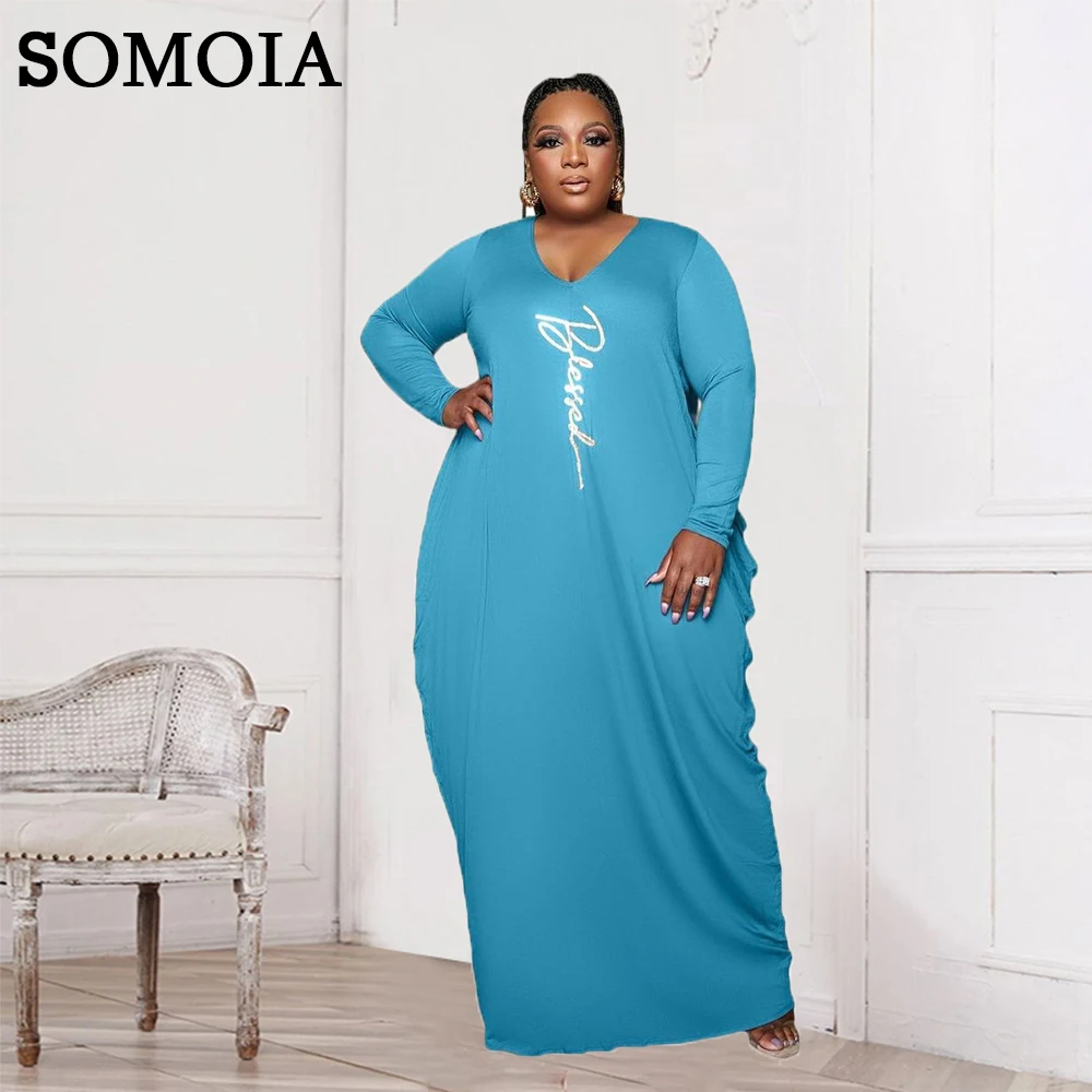 

Женское длинное платье-макси с длинным рукавом и V-образным вырезом