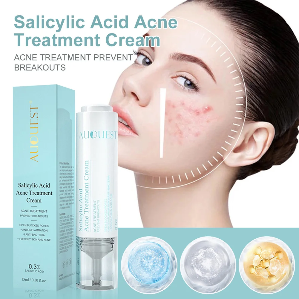 

Salicylic Acid Acne Treatment Cream Repair Acne Skin Oil Control Shrink Pores Moisturizing Repairing Cream Skin Care Cosmetics