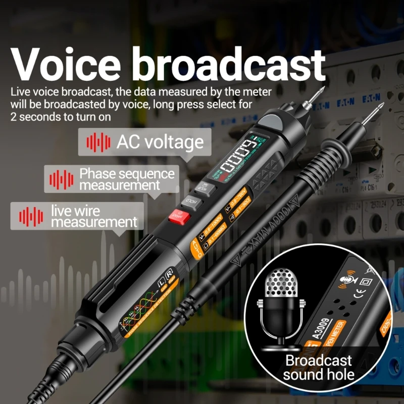 

Тестер напряжения в виде ручки, вольтметр, Автоматический диапазон сопротивления-емкость-мультиметр M4YD