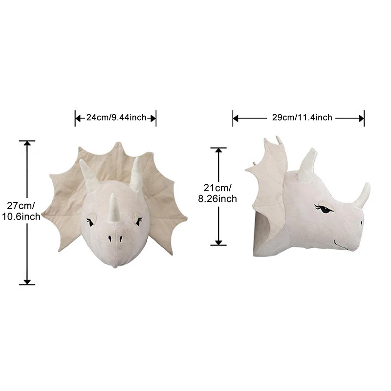 Плюшевая голова динозавра украшение на стену динозавр плюшевые животные
