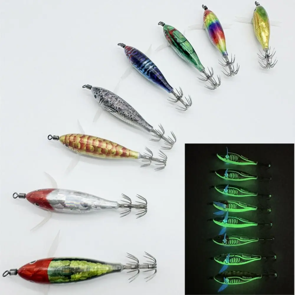 

Fishing tackle Wood shrimp lures 2023 7.5cm 5g Jigs Squid hook Squid Lead sinker Octopus lure Simulation