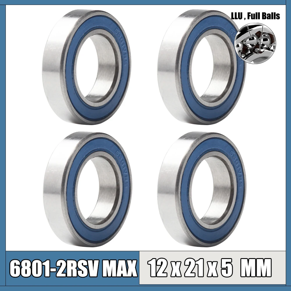 Подшипник 2RSV MAX 12*21*5 мм 4 шт. шарикоподшипники 6801 2RS RSV 6801-2RS 6801LLU | Строительство и