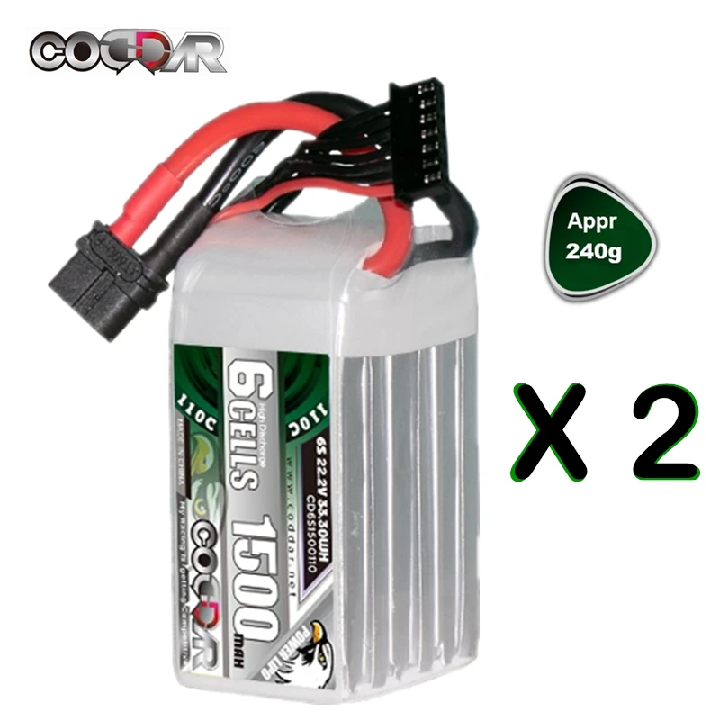 

CODDAR 6S Lipo Battery 22.2V 1500mah 110C With XT60 EC5 XT150 Connector For RC Car Quadcopter Helicopter Boat RC Airplane