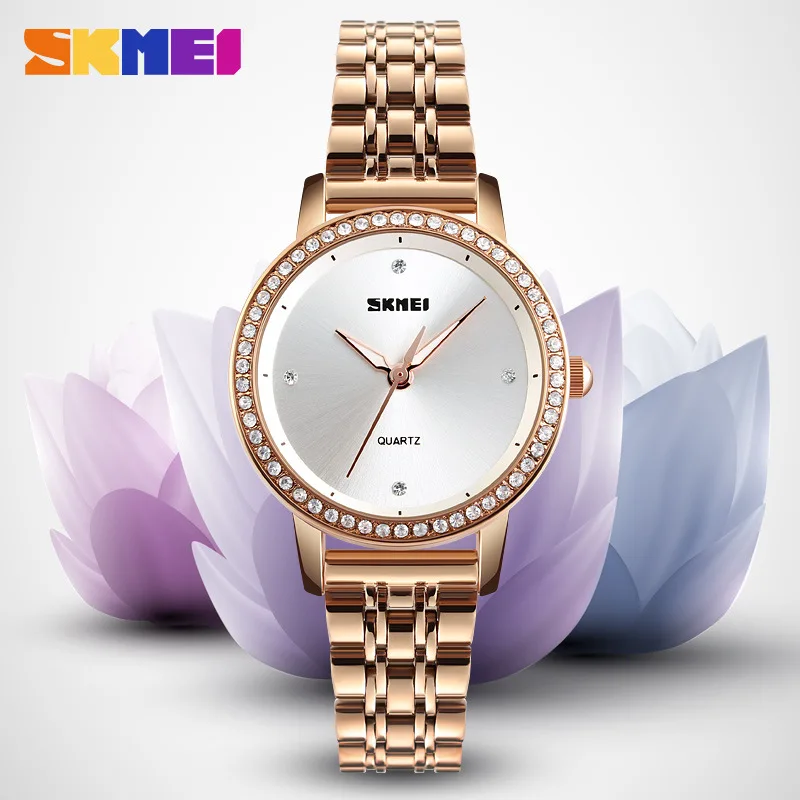 Skmei Fashion Creative Women's Watch Diamond-Embedded Simple Women's Watch Niche Student Quartz Watch
