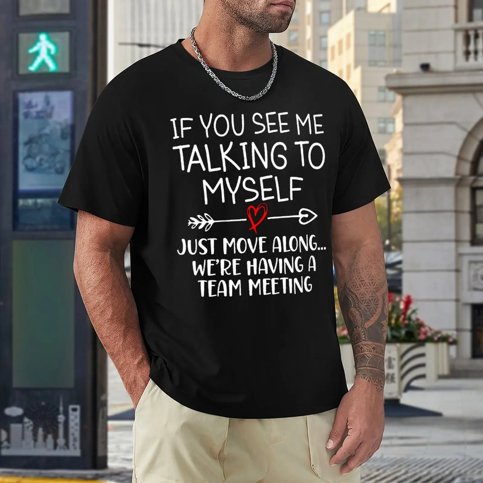 

If You See Me Talking To Myself Just Move Along 12 Graphic Cool Top Tee High Grade Fitness USA Size