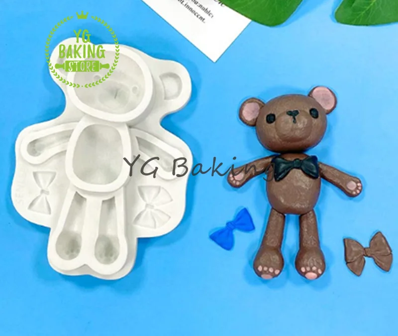 

Dorica Новое поступление, дизайн медведя/банта, силиконовая форма для помадки, сахарного торта, инструменты для украшения торта, кухонные аксессуары, жаростойкая посуда