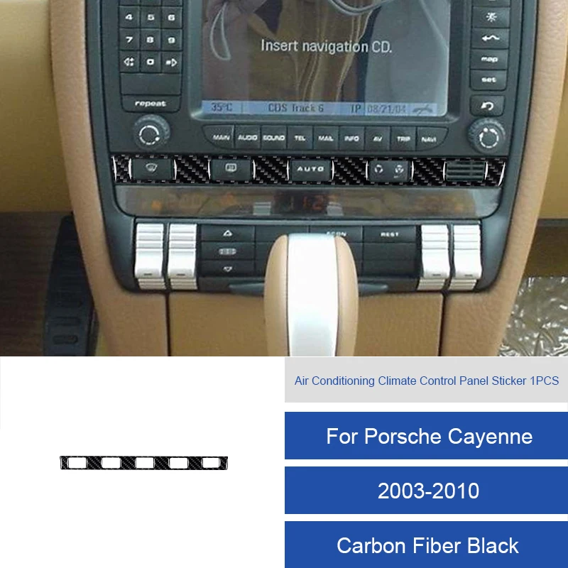 

Для Porsche Cayenne 2003-2010 углеродное волокно/ПВХ мягкая наклейка на панель климат-контроля кондиционера