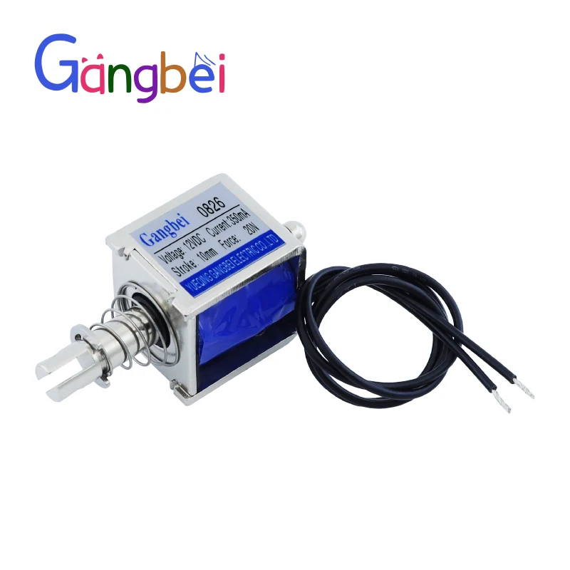 

gangbei-0826B оптовая продажа тяговый линейный соленоидный электромагнит JF-0826B постоянного тока 6 В 12 В 24 В 350 мА сила 20 Н ход 10 мм