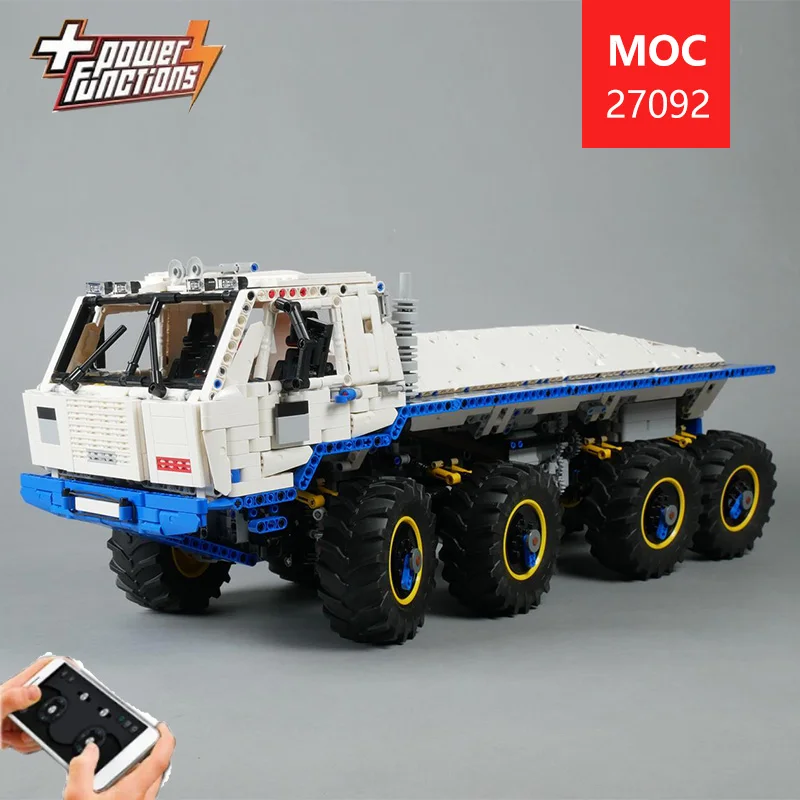Фото Лучший выбор: Модель внедорожного буксировочного грузовика MOC-27092 8x8, 3599 деталей, технический конструктор, креативные модные игрушки, праздничные подарки №1