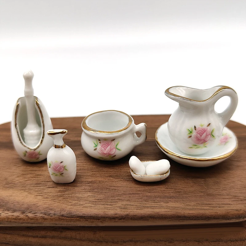 1:12 набор фарфоровой керамической мебели для кукольного домика миниатюрные