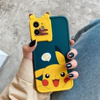 anime pokemon pikachu phone protective case iphone 11 12 13 pro max 7 8 plus xs x xr soft kawaii stereoscopic shockproof gifts