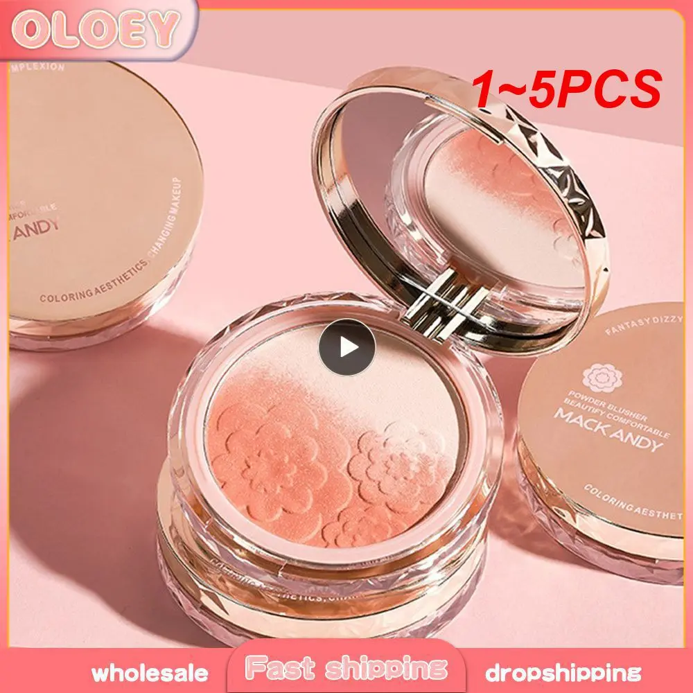 1 ~ 5 шт. пудровые румяна 2 цвета осветляющие природные шоу белые матовые