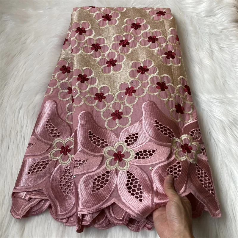 

African Lace Fabric Embroidery 100% Cotton 2022 Dubai Swiss Voile Lace In Switzerland French Soft Voile 5Yards Garment Materials
